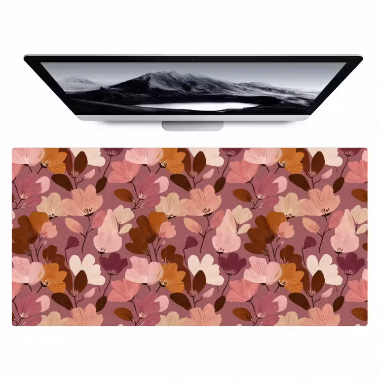 Bloem - Patroon - Roze Muismat XXL klein 681 -zzz3d