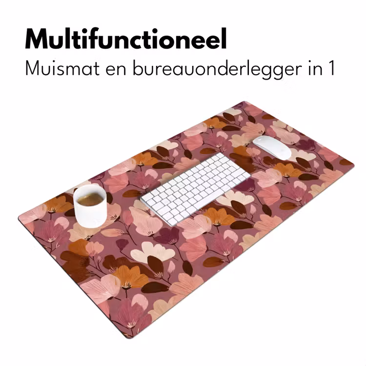 Bloem - Patroon - Roze Muismat XXL klein 681 -sfeer4