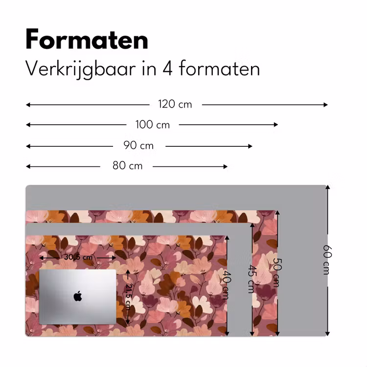 Bloem - Patroon - Roze Muismat XXL klein 681 -sfeer5