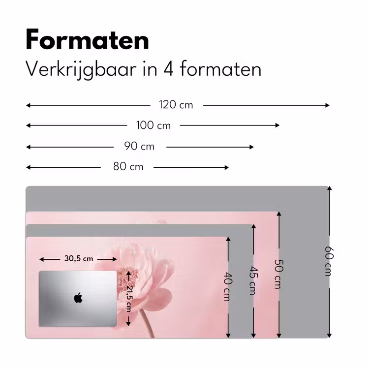 Bloem - Pioenroos - Roze Muismat XXL klein -sfeer5