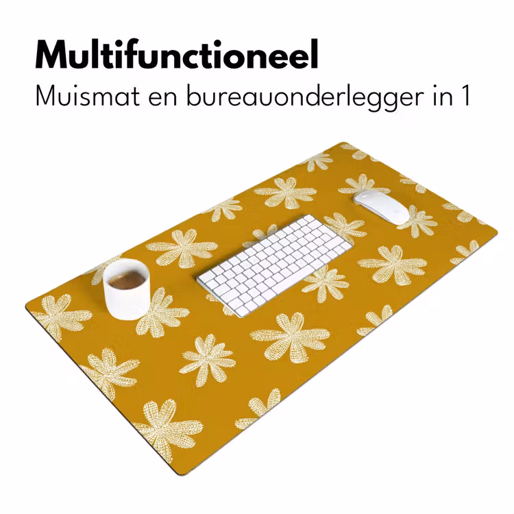 Bloem - Speels - Okergeel Muismat XXL klein 681 -sfeer4