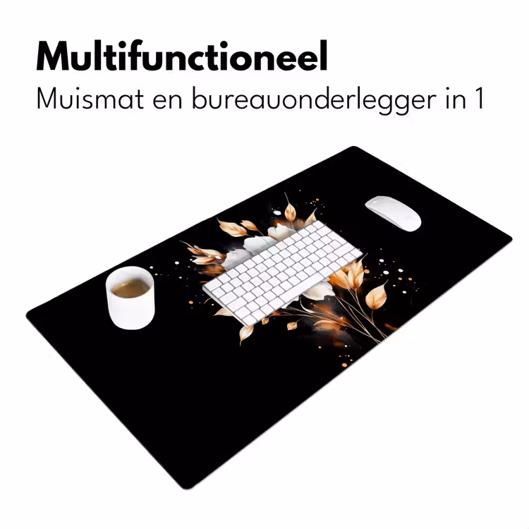 Bloem - Verf - Goud - Graffiti - Modern Muismat XXL klein -sfeer4