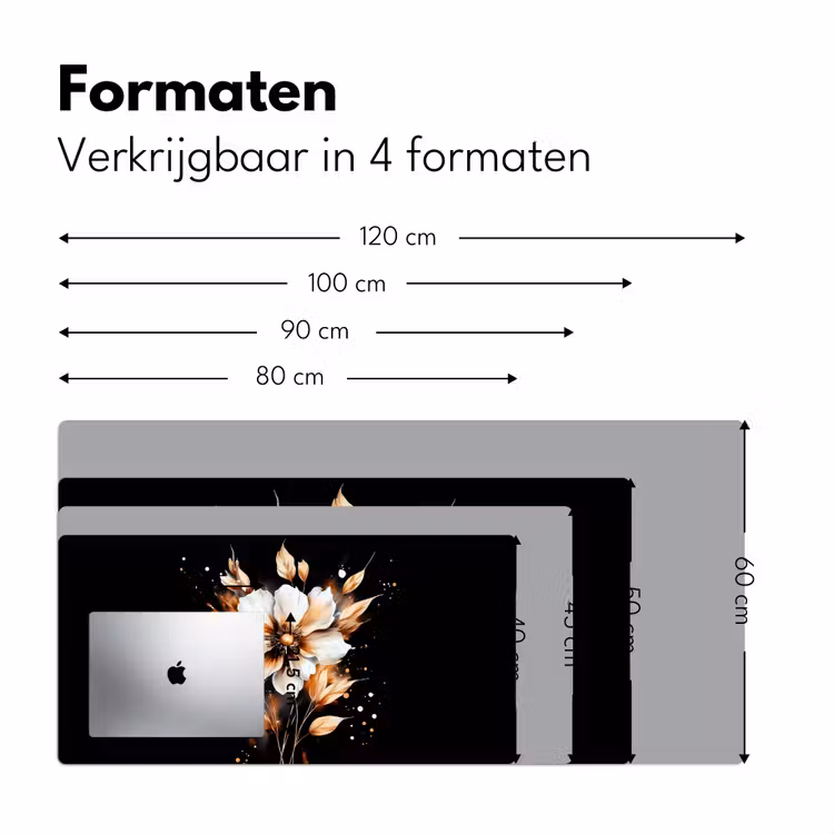 Bloem - Verf - Goud - Graffiti - Modern Muismat XXL klein -sfeer5