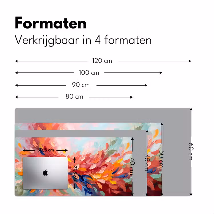 Bloemen - Abstract - Kunst - Modern Muismat XXL klein -sfeer5