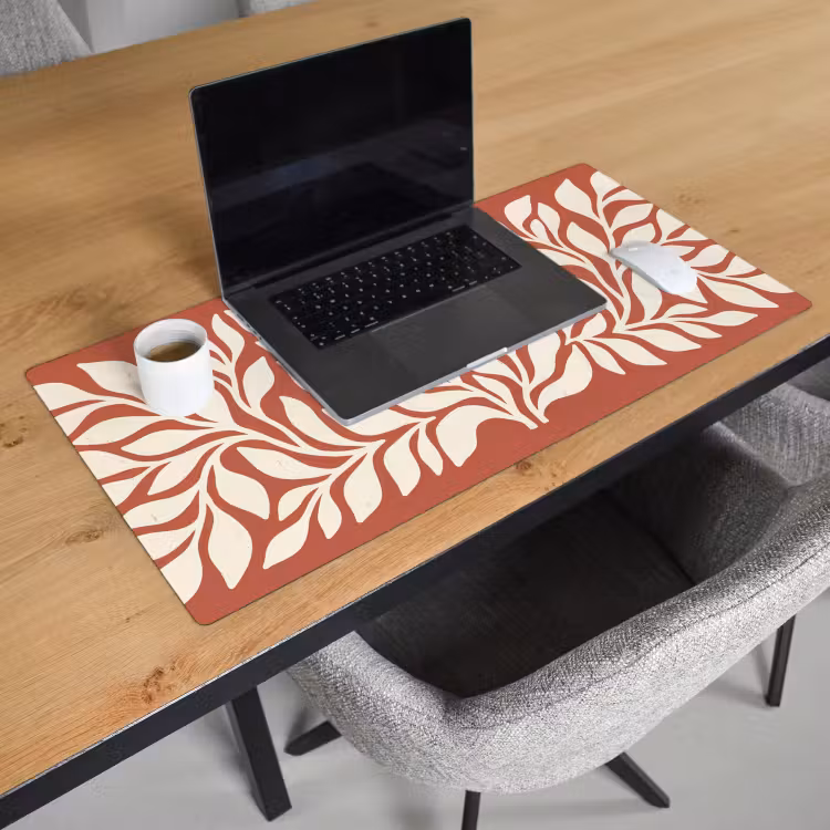 Bloemen - Abstract - Modern - Beige - Natuur Muismat XXL klein -sfeer1