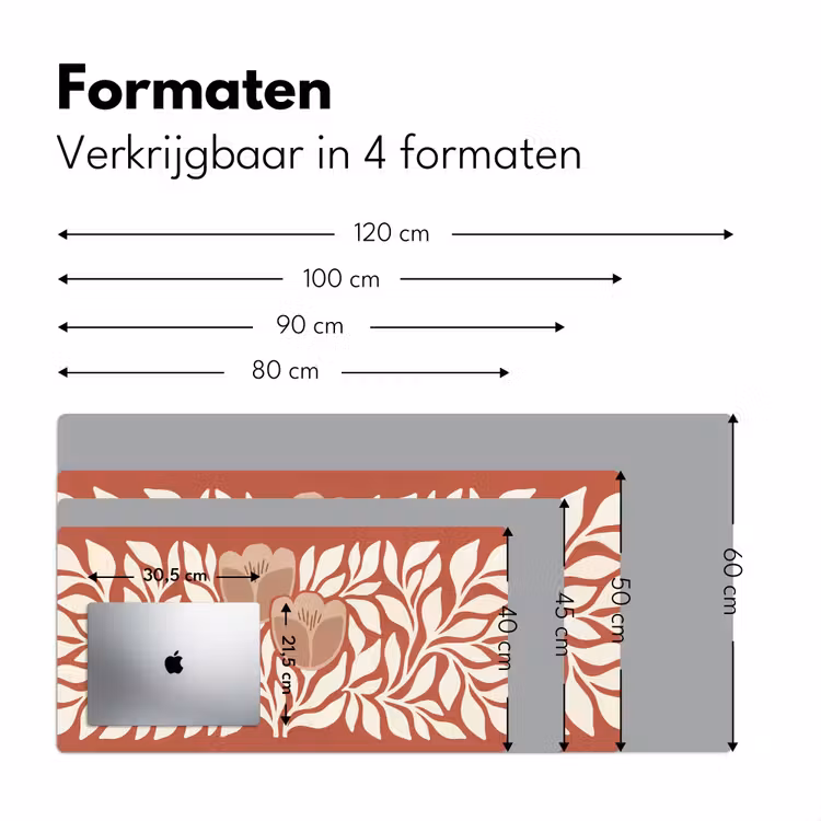 Bloemen - Abstract - Modern - Beige - Natuur Muismat XXL klein -sfeer5