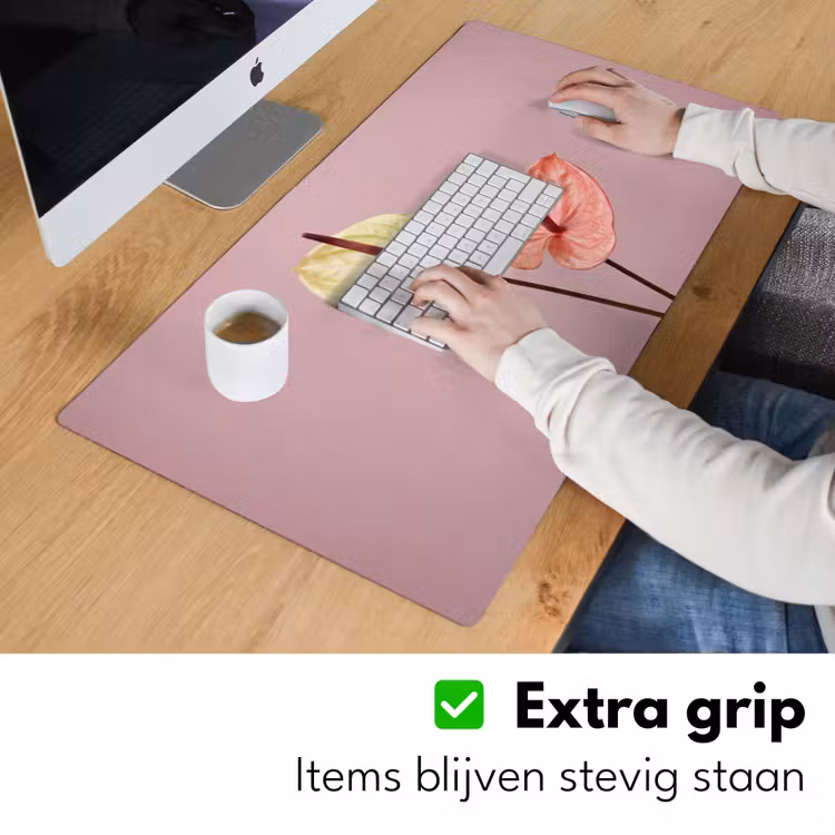 Bloemen - Anthuriums - Geel - Roze Muismat XXL klein -sfeer3