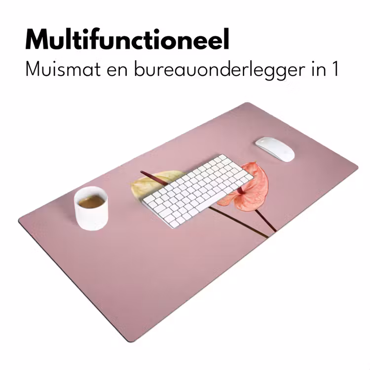 Bloemen - Anthuriums - Geel - Roze Muismat XXL klein -sfeer4