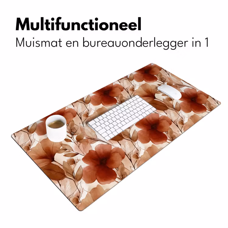 Bloemen - Aquarel - Botanisch - Terracotta Muismat XXL klein 681 -sfeer4