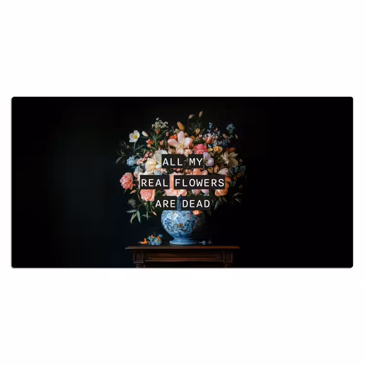Bloemen - Art - Pastel - Quotes Muismat XXL klein -3d_leeg