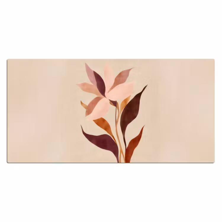 Bloemen - Blaadjes - Minimalistisch - Roze Muismat XXL klein -3d_leeg