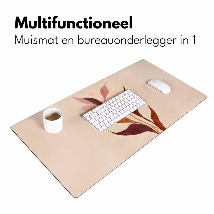 Bloemen - Blaadjes - Minimalistisch - Roze Muismat XXL klein -sfeer4
