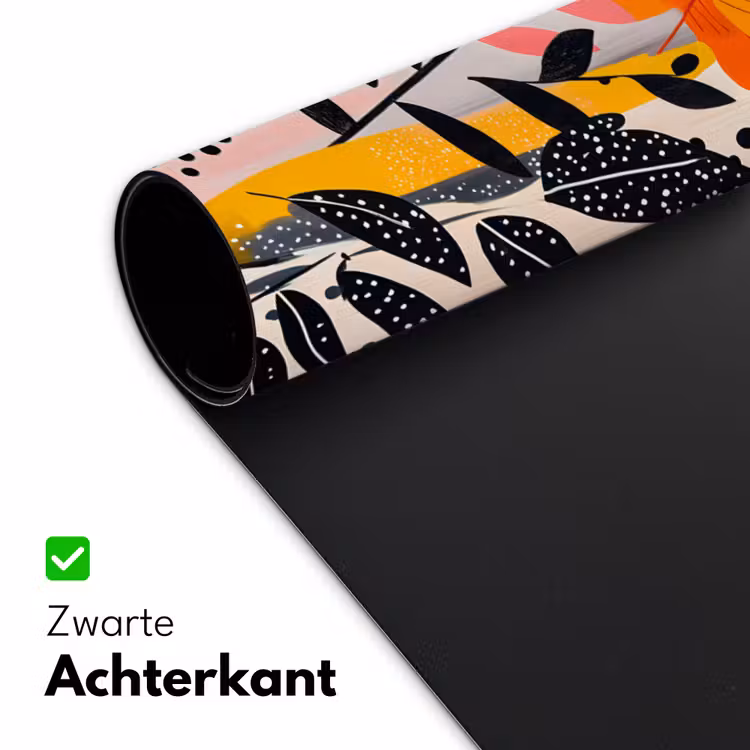 Bloemen - Bladeren - Abstract - Kleurrijk Muismat XXL klein -sfeer2