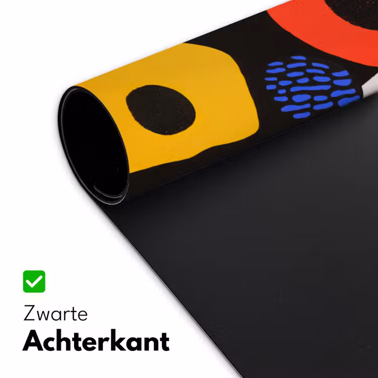Bloemen - Bladeren - Abstract - Zwart Muismat XXL klein -sfeer2