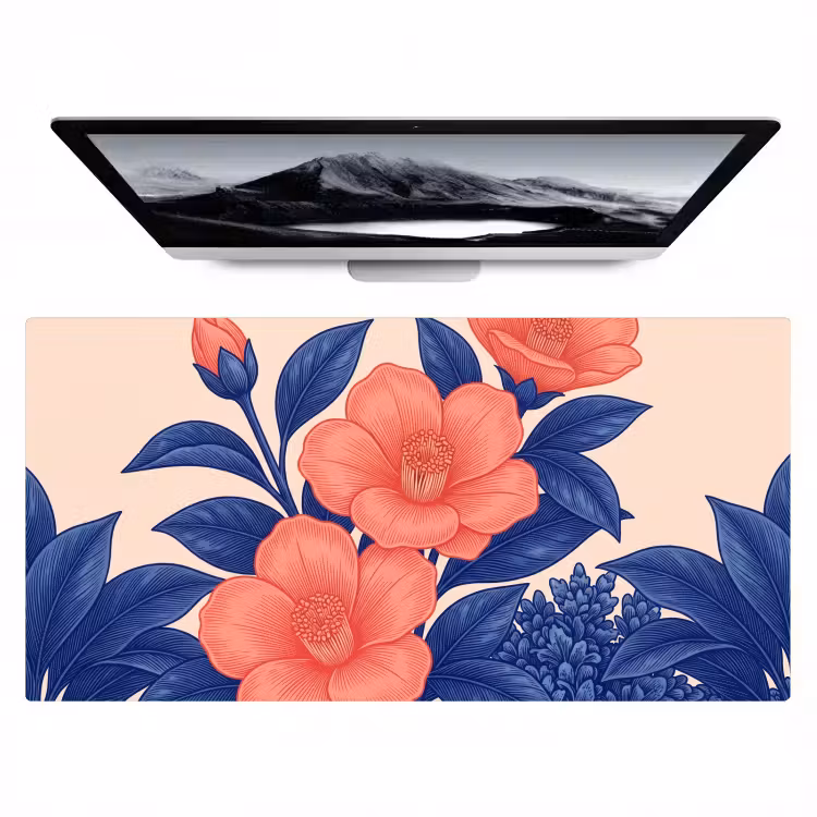 Bureau onderlegger - Bloemen - Bladeren - Botanisch - Bloemen - Bladeren - Botanisch Muismat XXL klein