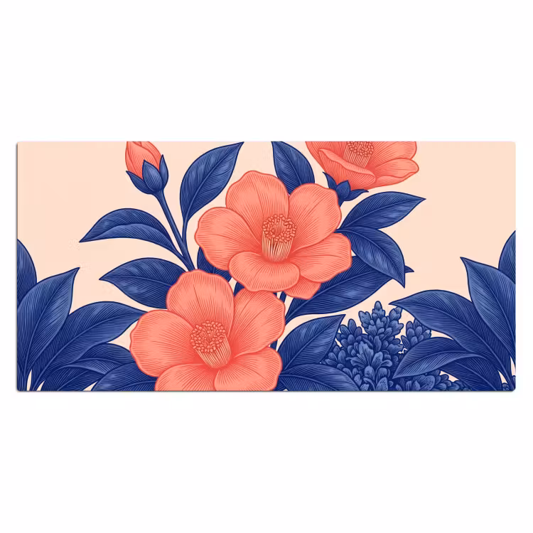 Bureau onderlegger - Bloemen - Bladeren - Botanisch - Bloemen - Bladeren - Botanisch Muismat XXL klein