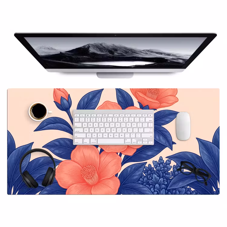 Bureau onderlegger - Bloemen - Bladeren - Botanisch - Bloemen - Bladeren - Botanisch Muismat XXL klein