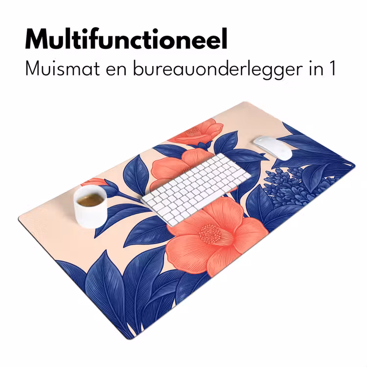 Bureau onderlegger - Bloemen - Bladeren - Botanisch - Bloemen - Bladeren - Botanisch Muismat XXL klein