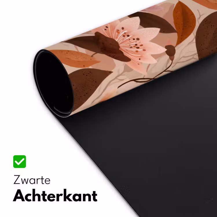 Bloemen - Bladeren - Bruin Muismat XXL klein 681 -sfeer2