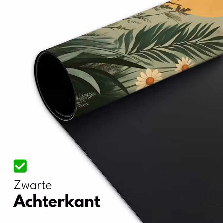 Bloemen - Bladeren - Zon - Groen Muismat XXL klein -sfeer2