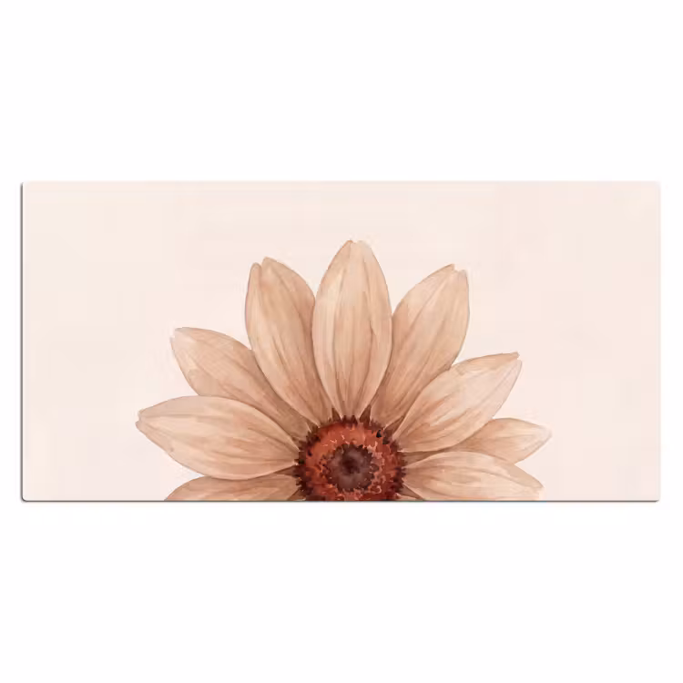 Bloemen - Bloemblad - Natuur - Aquarel - Beige Muismat XXL klein -3d_leeg