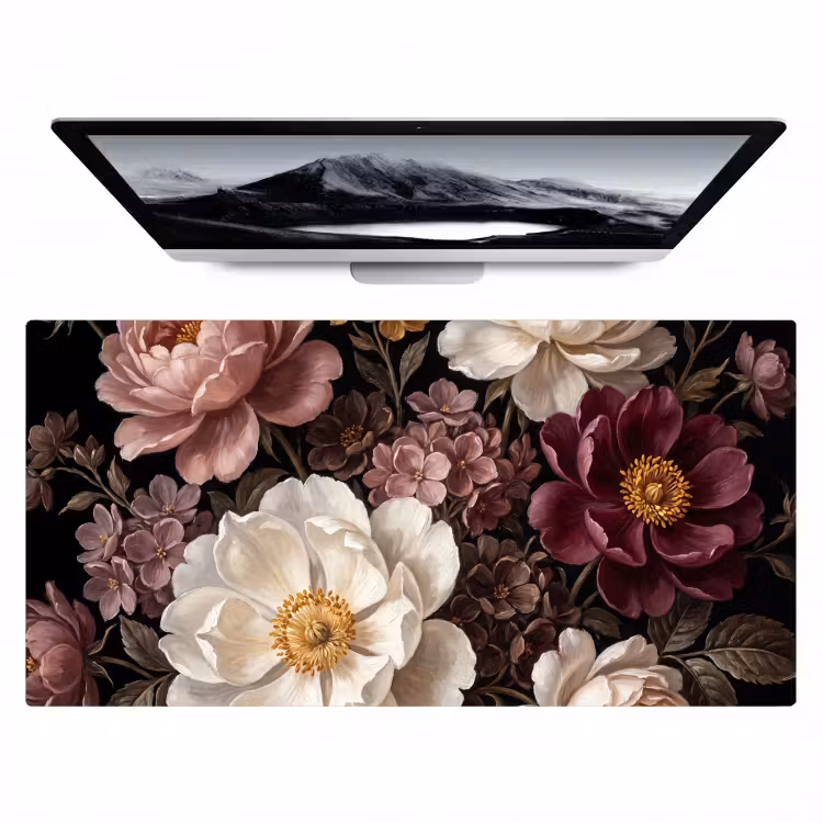 Bloemen - Boeket - Klassiek - Donker - Rood Muismat XXL klein -zzz3d