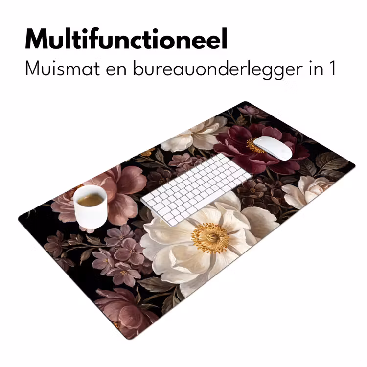 Bloemen - Boeket - Klassiek - Donker - Rood Muismat XXL klein -sfeer4