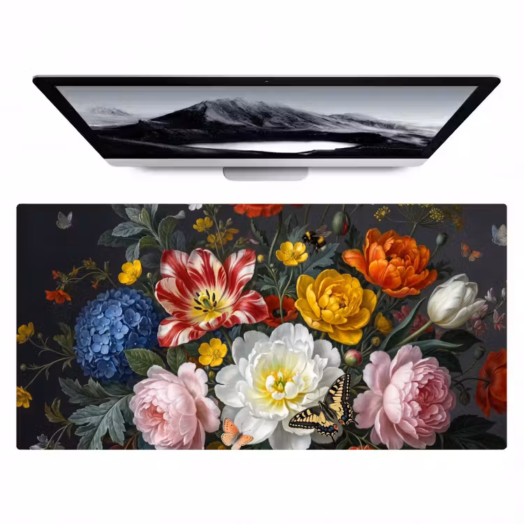 Bloemen - Boeket - Klassiek - Kleurrijk - Natuur Muismat XXL klein -zzz3d