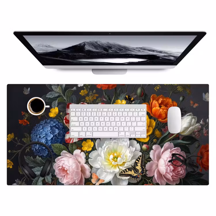 Bloemen - Boeket - Klassiek - Kleurrijk - Natuur Muismat XXL klein -3d