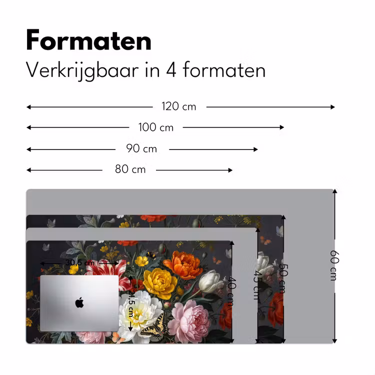 Bloemen - Boeket - Klassiek - Kleurrijk - Natuur Muismat XXL klein -sfeer5