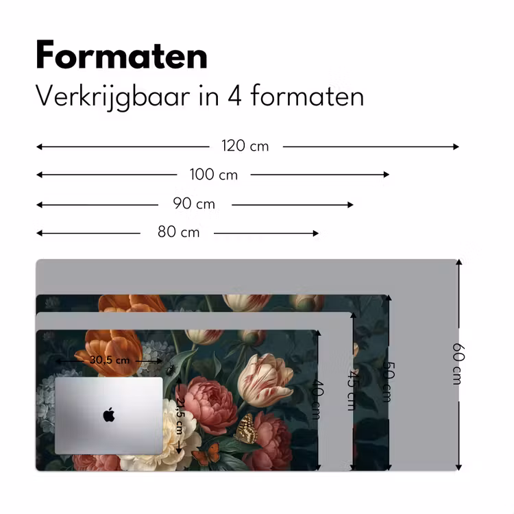 Bloemen - Boeket - Natuur - Klassiek - Donker Muismat XXL klein -sfeer5