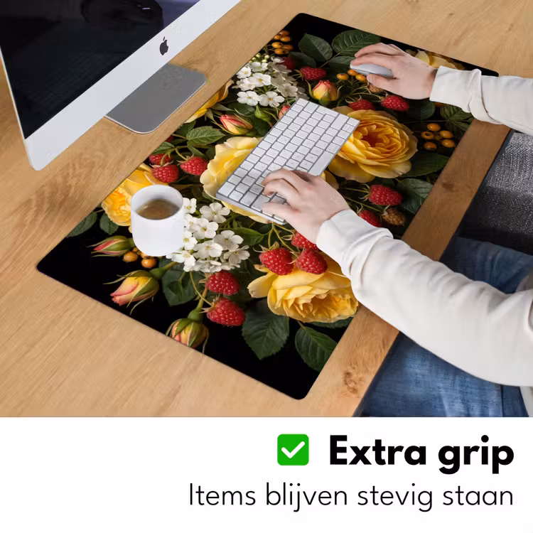 Bloemen - Boeket - Natuur - Klassiek - Geel Muismat XXL klein -sfeer3