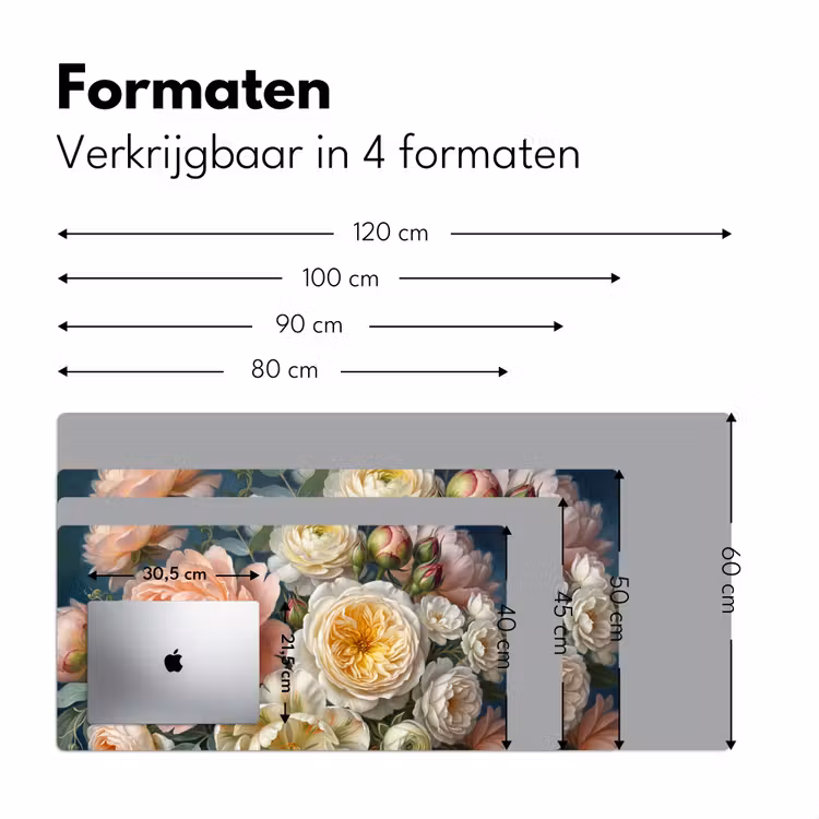 Bloemen - Boeket - Natuur - Klassiek - Kleurrijk Muismat XXL klein -sfeer5