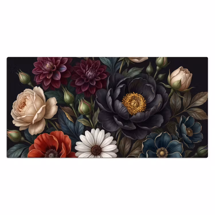 Bloemen - Boeket - Natuur - Klassiek - Weelderig Muismat XXL klein -3d_leeg