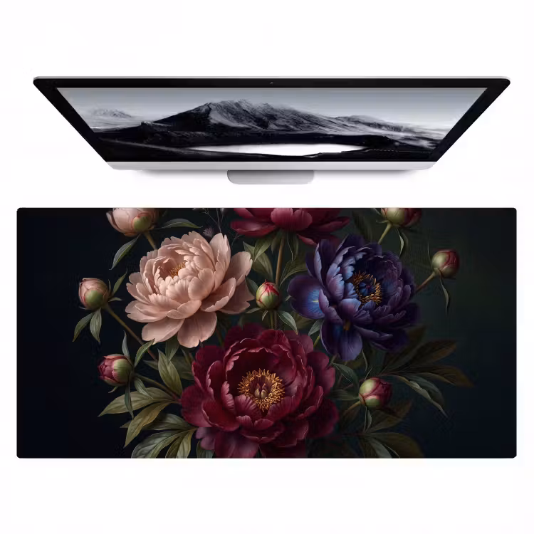 Bloemen - Boeket - Natuur - Modern - Donker Muismat XXL klein -zzz3d