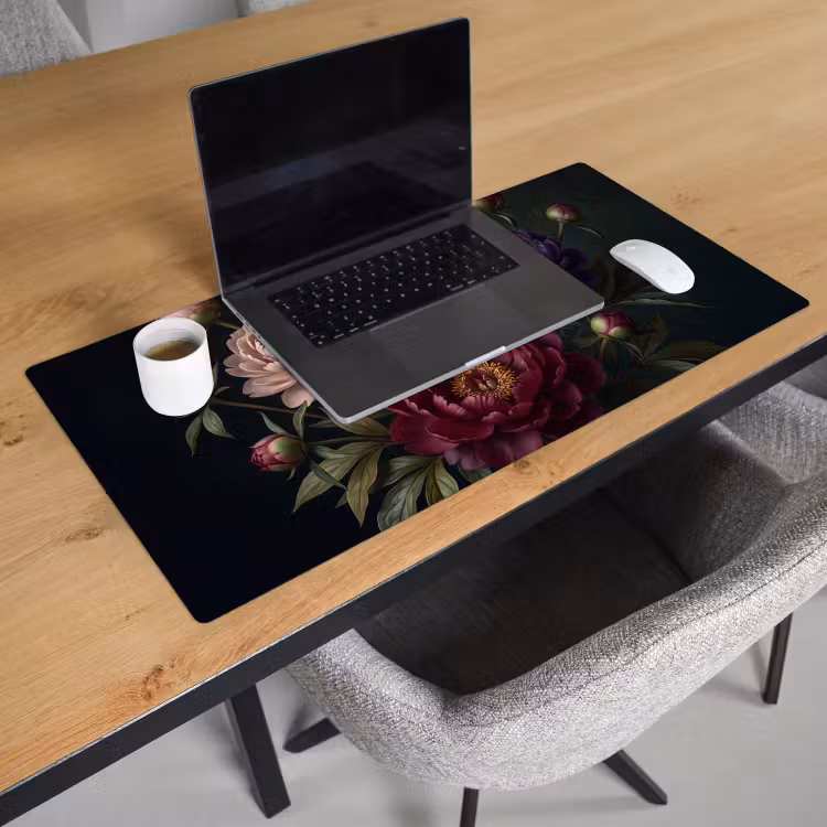 Bloemen - Boeket - Natuur - Modern - Donker Muismat XXL klein -sfeer1
