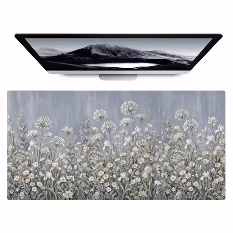 Bloemen - Botanisch - Blauw Muismat XXL klein -zzz3d