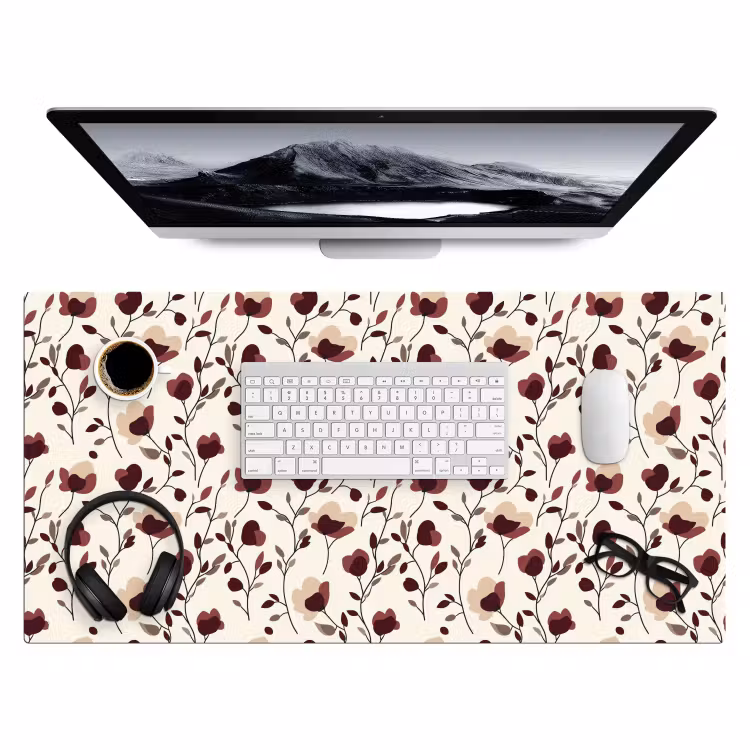 Bloemen - Botanisch - Bordeaux Muismat XXL klein 681 -3d