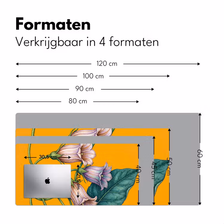 Bureau onderlegger - Bloemen - Botanisch - Geel - Bloemen - Botanisch - Geel Muismat XXL klein