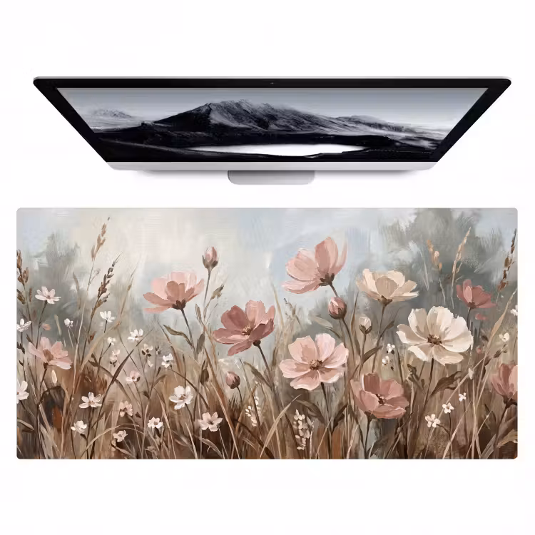 Bloemen - Botanisch - Schilderij - Pastel - Rustiek Muismat XXL klein -zzz3d