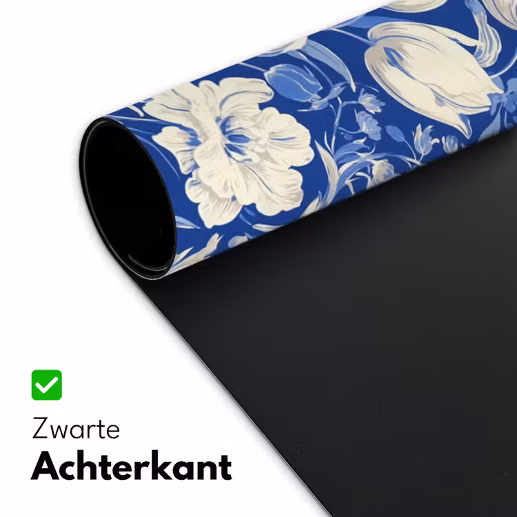 Bloemen - Delfts Blauw - Patroon - Tulp Muismat XXL klein -sfeer2