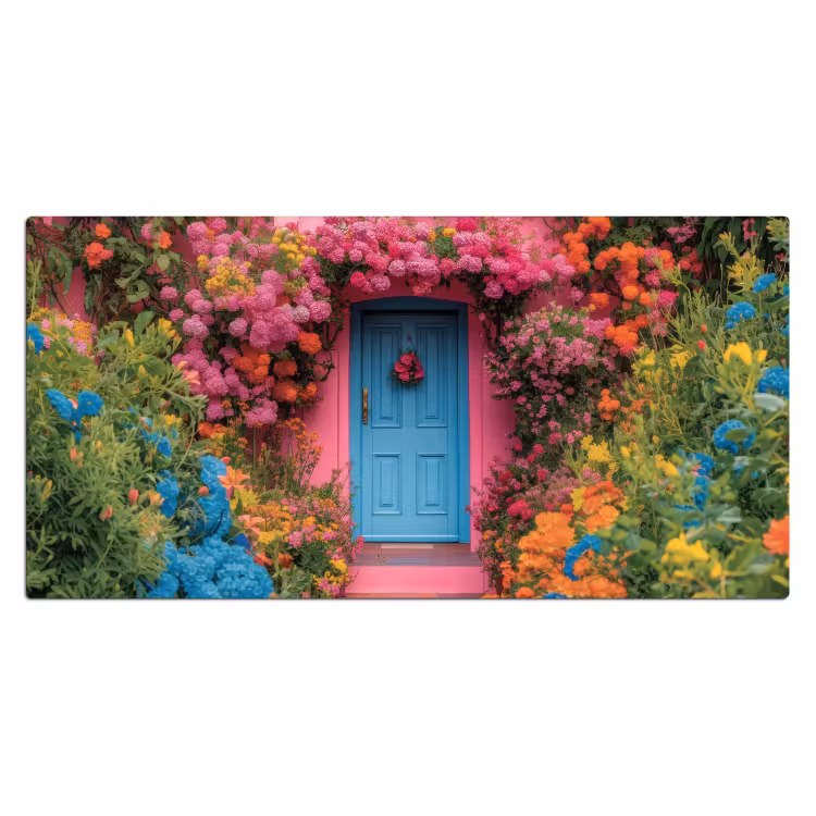 Bloemen - Deur - Roze Muismat XXL klein -3d_leeg
