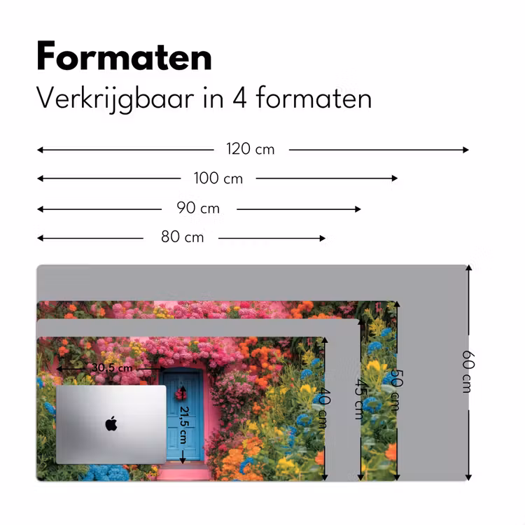 Bloemen - Deur - Roze Muismat XXL klein -sfeer5