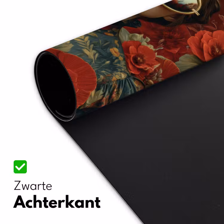 Bloemen - Dieprood - Zonnebril - Vrouw Muismat XXL klein -sfeer2