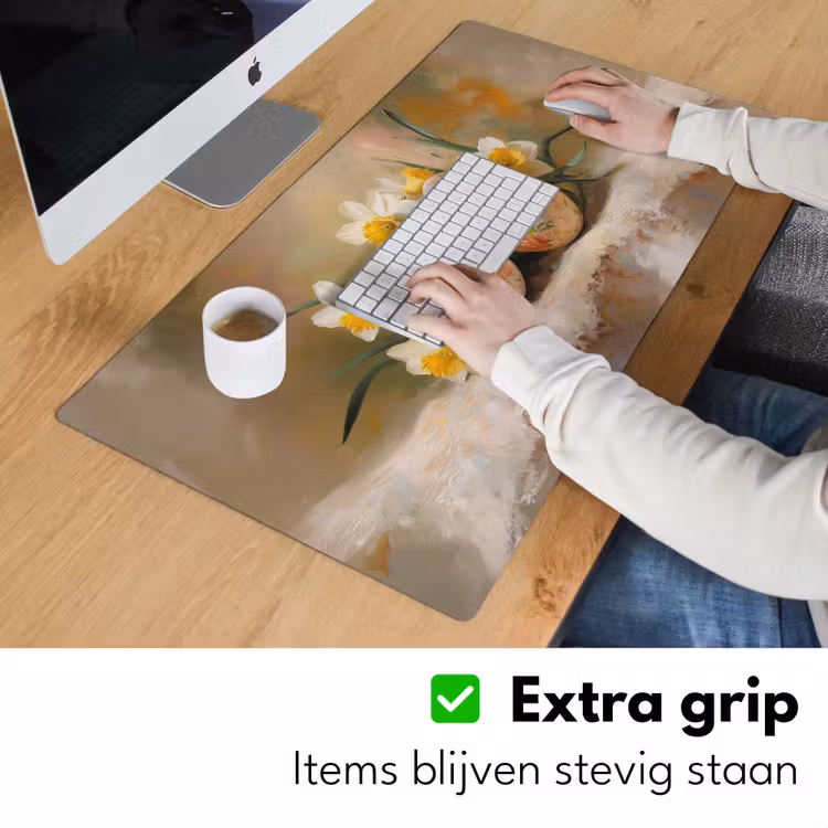 Bloemen - Eieren - Geschilderd Muismat XXL klein -sfeer3