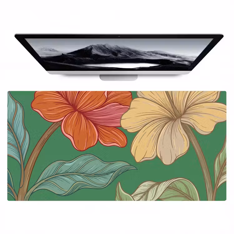 Bureau onderlegger - Bloemen - Groen - Illustratie - Bloemen - Groen - Illustratie Muismat XXL klein