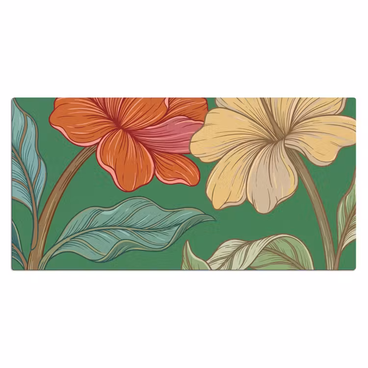 Bureau onderlegger - Bloemen - Groen - Illustratie - Bloemen - Groen - Illustratie Muismat XXL klein