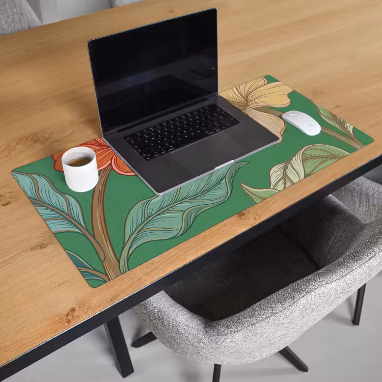 Bureau onderlegger - Bloemen - Groen - Illustratie - Bloemen - Groen - Illustratie Muismat XXL klein