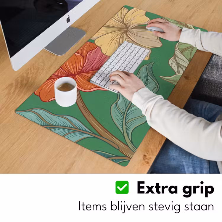 Bureau onderlegger - Bloemen - Groen - Illustratie - Bloemen - Groen - Illustratie Muismat XXL klein