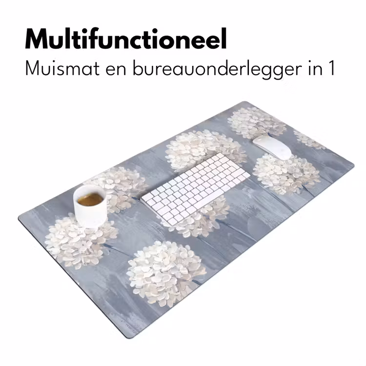 Bloemen - Illustratie - Blauw Muismat XXL klein -sfeer4